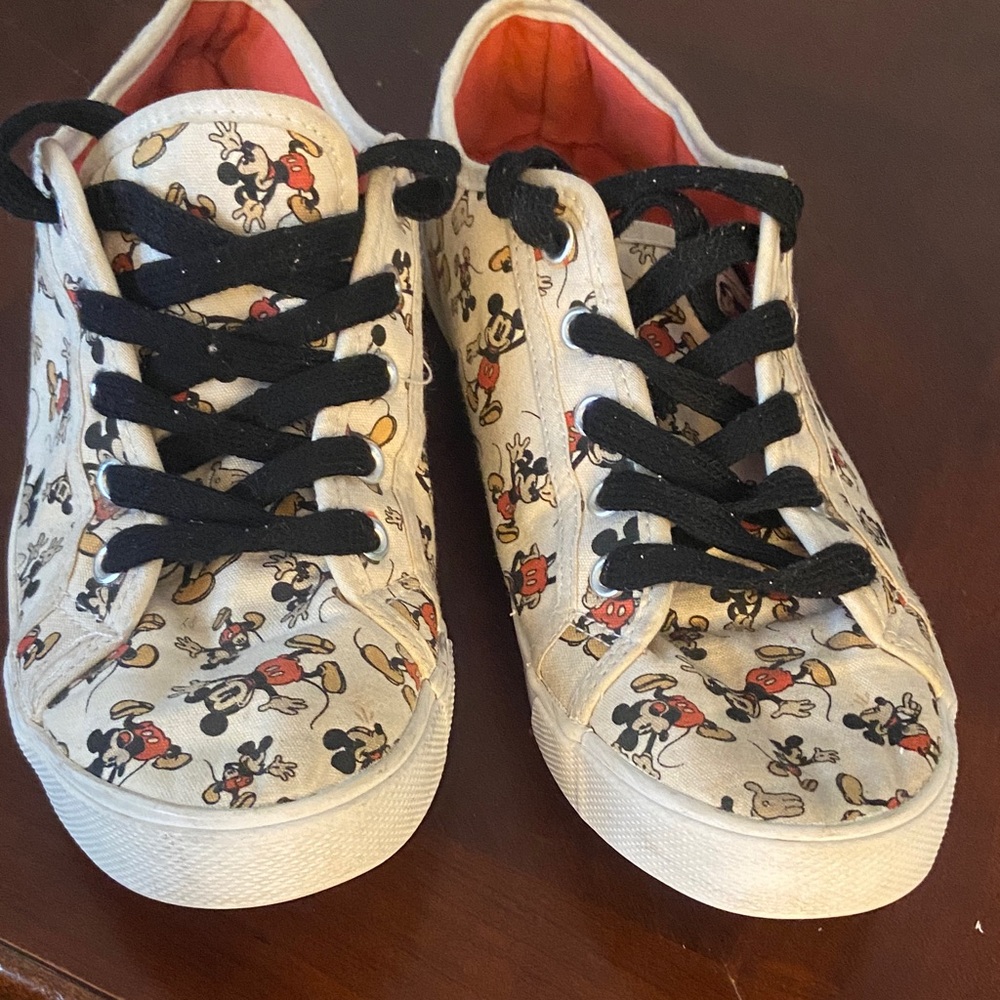 Disney Sneakers with Mickey Mouse Print - Cream and Black